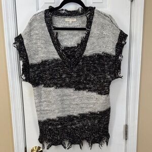 Gilded Intent Black and Gray Knit Sweater